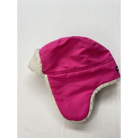 Swiss Tech Trapper Girl Winter Hat One Size Pink Quilted Ear Flaps White Sherpa - Picture 1 of 10
